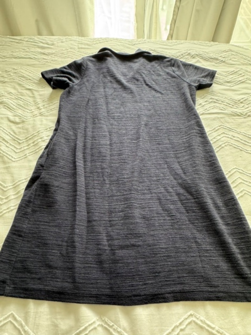 TALBOTS Short Sleeve Johnny Collar Dress - Navy - Size L
